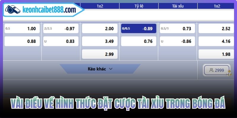 Vài điều về hình thức đặt cược tài xỉu trong bóng đá