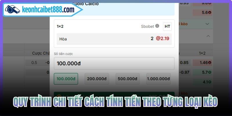 Quy trình chi tiết cách tính tiền theo từng loại kèo