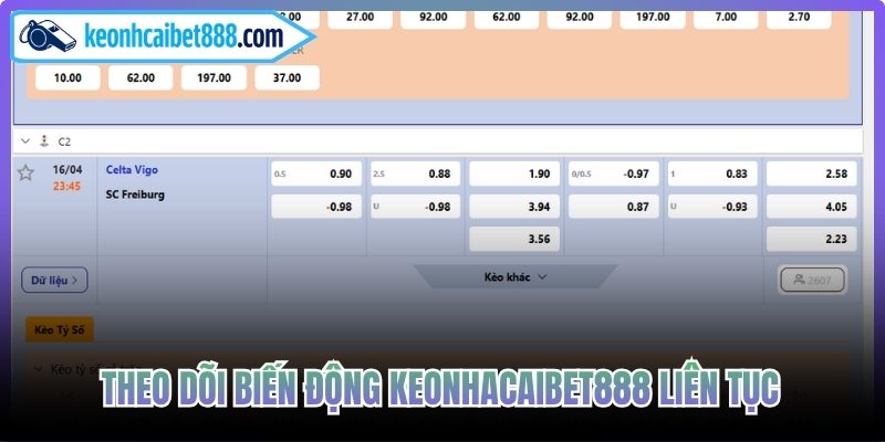 Theo dõi biến động keonhacai bet888 liên tục mỗi ngày