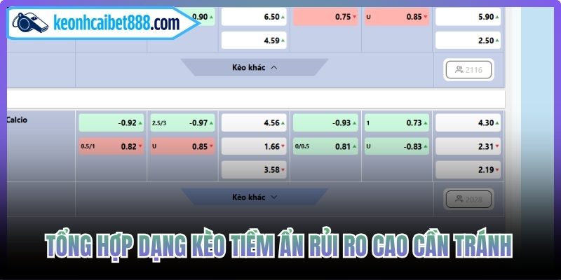 Tổng hợp dạng kèo tiềm ẩn rủi ro cao cần tránh